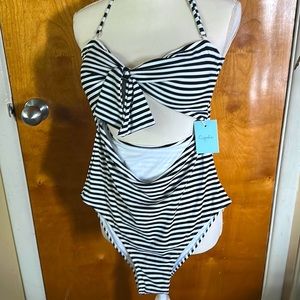 Black and white bathing suit